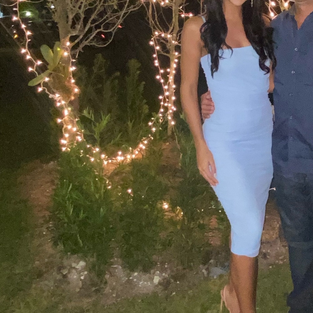 Midi light blue dress
